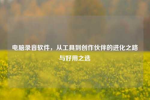 电脑录音软件,从工具到创作伙伴的进化之路与好用之选