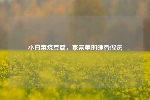 小白菜烧豆腐,家常里的暖香做法
