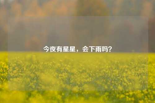今夜有星星,会下雨吗?