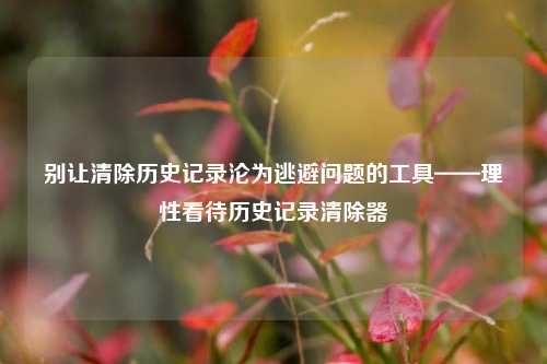 别让清除历史记录沦为逃避问题的工具——理性看待历史记录清除器