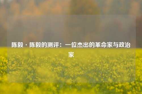 陈毅·陈毅的测评:一位杰出的革命家与政治家
