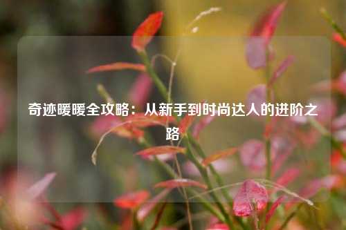 奇迹暖暖全攻略：从新手到时尚达人的进阶之路